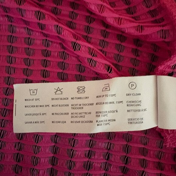 Yest Open Front Cardigan Sheer Design Womens Sz 6 Hot Pink Lightweight Layering - Picture 8 of 11